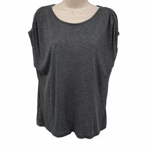 Zara Stretch Knit Cold Shoulder Tee M